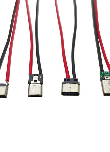 2/5/10 Pezzi Connettore USB Tipo C 10cm a 2 Pin Maschio e Femmina per Saldatura, Presa di Ricarica USB-C per Porte di Ricarica di Telefoni Cellulari