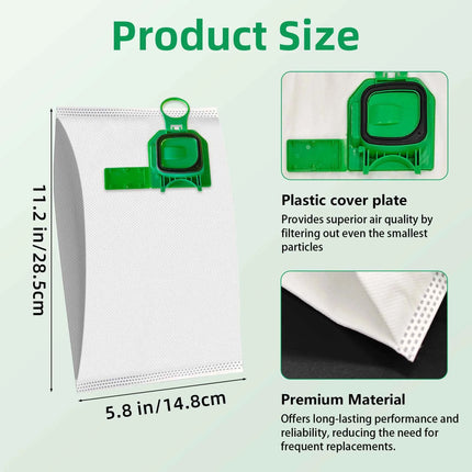 10 Pcs Dust Bag Compatible with Vorwerk VK140 VK150 Garbage Bag FP140 Bo Speed Kobold Vacuum Cleaner
