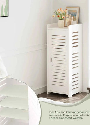 Free bathroom cabinet with 1 door for house, kitchen, living room and hallway, 80x30x30cm, White