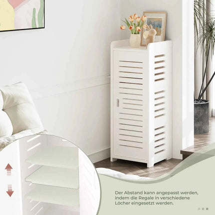 Free bathroom cabinet with 1 door for house, kitchen, living room and hallway, 80x30x30cm, White