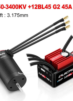HOBBYWING Brushless Sensorless Combo QUICRUN 2840 2850 Motor 12BL45 G2 45A ESC  Shaft WaterProof For 1/12 1/14 1/16 RC Cars
