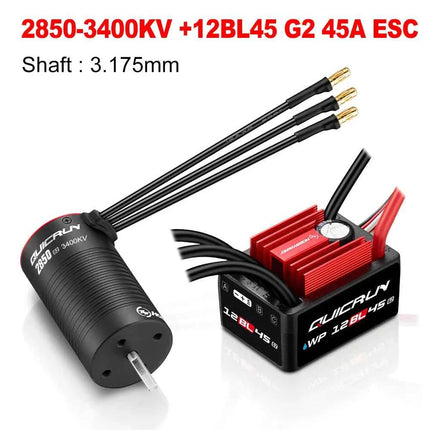HOBBYWING Brushless Sensorless Combo QUICRUN 2840 2850 Motor 12BL45 G2 45A ESC  Shaft WaterProof For 1/12 1/14 1/16 RC Cars