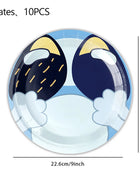 Nuovo cartone animato simpatico cane decorazione festa di compleanno kit cani blu tema buon compleanno piatti tovaglioli tazze stoviglie forniture per bambini