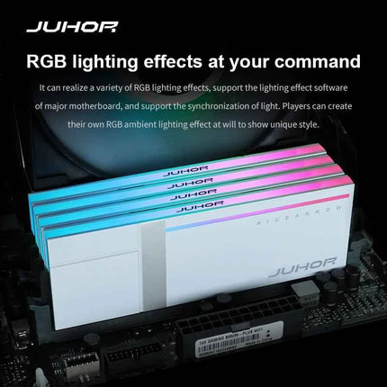 JUHOR Memoria Ram RGB DDR5 16GB DDR5 32GB(16GBX2) 6000MHz 7200MHz 8000MHz UDIMM Desktop UDIMMRAM PC Computer Memory Hynix Chip
