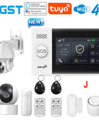 PGST PG-107 4G Tuya Wireless WIFI GSM Home Alarm System with Security Cameras Motion Detector Anti-theft Sensor Alexa and Google