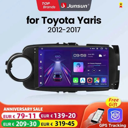 Junsun Wireless CarPlay Android Auto Car Radio For Toyota Yaris 2012 2013 20014 2015-2017 GPS Multimedia 2 din