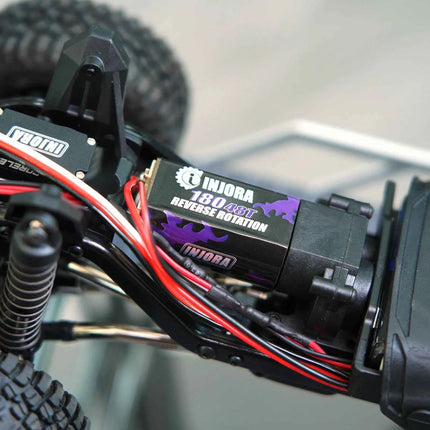 INJORA 180 Brushed Motor 48T 55T with Stainless Steel Pinion for 1/18 RC Crawler TRX4M Upgrade (INM11)