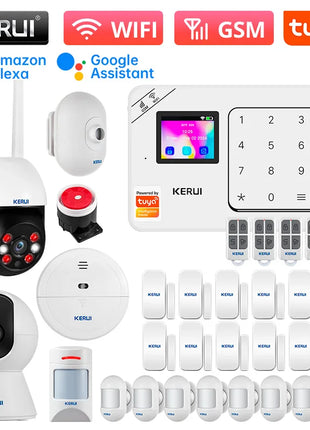 KERUI W181 Allarmi antifurto wireless WiFi GSM Sistema di allarme domestico 433MHZ Tuya Smart Life App per la protezione della sicurezza domestica Alexa