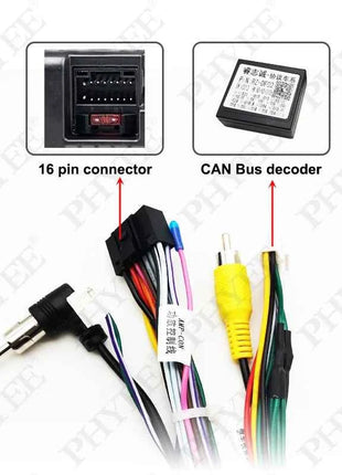 Adattatore per cablaggio radio CAN Bus con telaio da pannello per Nissan Qashqai J11 2016-2019, per multimediale Android 2 Din 10" 16 pin