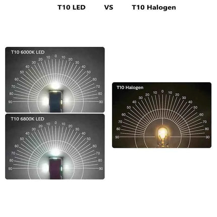 Philips LED T10 W5W Ultinon Pro6000 6800K 6000K Style White 80W Super Bright Signal Interior Light Door Readling Lamps 11961, 2x