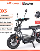 iScooter DX5 Electric Scooter 1500W 15.6Ah Scooter for Adults 72KM Range 15''Scooter with NFCs 55KM/h Speed