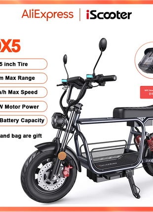 iScooter DX5 Electric Scooter 1500W 15.6Ah Scooter for Adults 72KM Range 15''Scooter with NFCs 55KM/h Speed