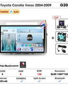 Srnubi Android Car Radio for Toyota Corolla Verso 2004-2009 Carplay Android auto 2Din Multimedia Player Autoradio Navigatore GPS
