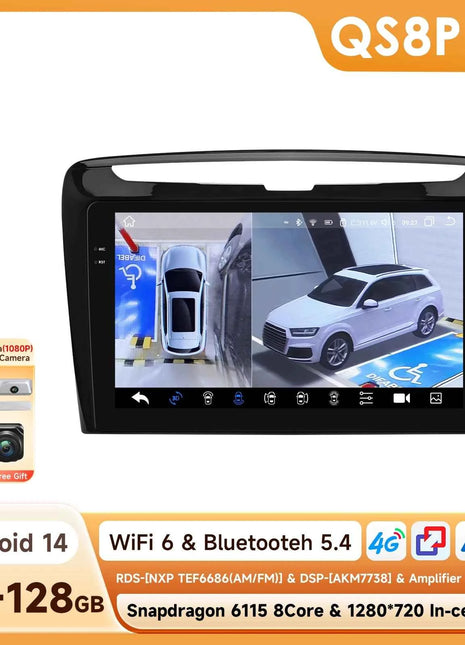 Qualcomm 8-Core 360° Panoramic Camera Wireless CarPlay Android Auto Car Radio for Lancia Ypsilon 2012 - 2020 Multimedia GPS 4G
