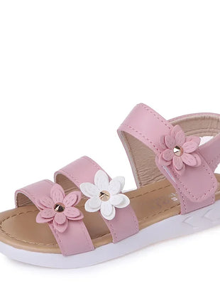 2024 Summer New Girls Sandals Kids Floral Sandals with 3 Flowers Sweet Princess for Wedding Party Dress Shoes Children's Sandals 21-36