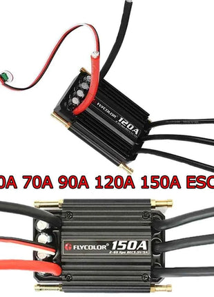 Flycolor 2-6S Lipo BEC 5.5V/5A Brushless ESC 50A 70A 90A 120A 150A Speed Controller / Programming card for RC Boat Model Parts
