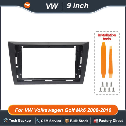 9 pollici Autoradio Fascias Per VW Volkswagen Golf Mk6 2008-2016 Pannello Stereo Cablaggio Cavo di Alimentazione Adattatore Canbus Kit di Montaggio
