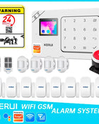 KERUI GSM Alarm System, WiFi Home Alarm Panel with Built-in Battery, 433MHz Wireless Security Alarm Kit for Home, Compatible with Tuya Smart W181