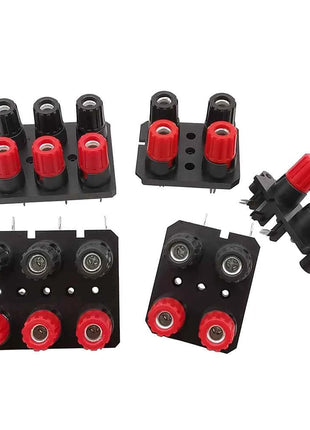 1 pz 2/4/6 posizioni 4mm presa a banana jack audio esterno amplificatore altoparlante morsettiera a vite connettore dritto/piegato pin