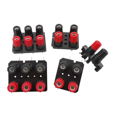 1 pz 2/4/6 posizioni 4mm presa a banana jack audio esterno amplificatore altoparlante morsettiera a vite connettore dritto/piegato pin