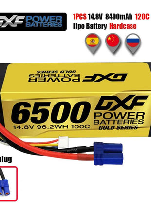 1/2PCS DXF Lipo 3S 4S 2S Battery 7.4V 11.1V 14.8V 8400mAh 6500mAh 6750mAh 7000mAh 5200mAh 9200mah 10000mah Hardcase for RC Car
