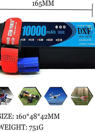 1/2PCS DXF Lipo 3S 4S 2S Battery 7.4V 11.1V 14.8V 8400mAh 6500mAh 6750mAh 7000mAh 5200mAh 9200mah 10000mah Hardcase for RC Car
