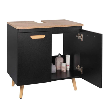 Bathroom Cabinet on Feet Practical Storage Under Sink 60x40x60,5cm Vanity Unit Floor-Standing Toilet Furniture