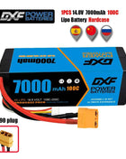 1/2PCS DXF Lipo 3S 4S 2S Battery 7.4V 11.1V 14.8V 8400mAh 6500mAh 6750mAh 7000mAh 5200mAh 9200mah 10000mah Hardcase for RC Car