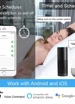 Tuya Smart Life WiFi Curtains Switch Connected Roller Shutters Control Blinds Motor Google Home Alexa Electric Window LoraTap