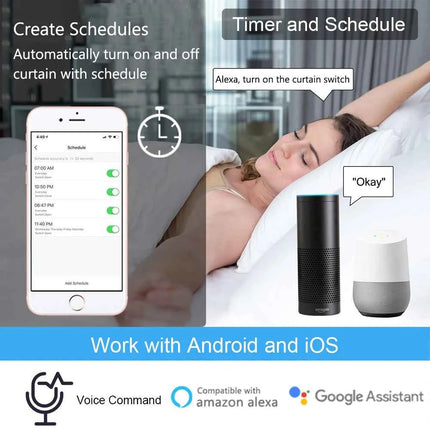 Tuya Smart Life WiFi Curtains Switch Connected Roller Shutters Control Blinds Motor Google Home Alexa Electric Window LoraTap