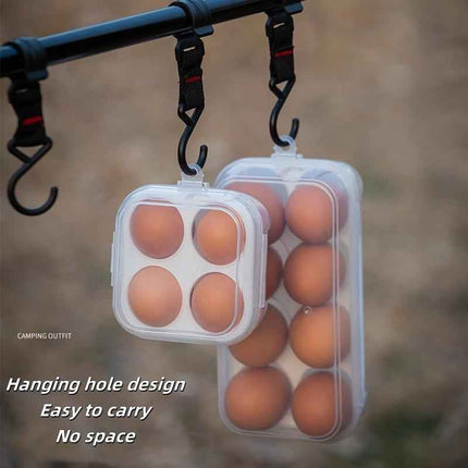 3/4/8 Mesh Transparent portable egg carton Shock-proof camping picnic egg storage box Refrigerator camping egg container
