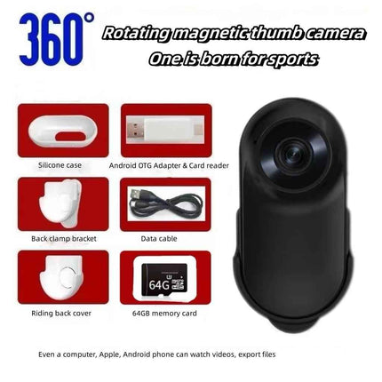 Anti-shake mini camera 1080P HD head-mounted magnetic thumb camcorder Outdoor DV sports video recorder Bike helmet camera