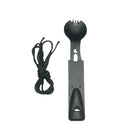 Outdoor stainless steel multi-function whistling knife camping survival Black cutlery spoon knife set with whistling multi-function picnic camping equipment