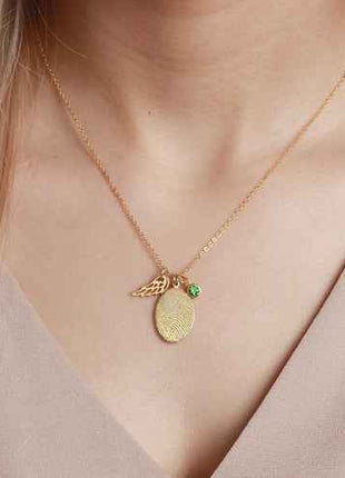 Collana con Impronta Digitale e Pietra Natale | Gioiello Personalizzato - OrizonShop