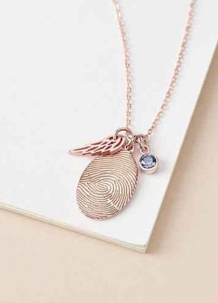 Collana con Impronta Digitale e Pietra Natale | Gioiello Personalizzato - OrizonShop