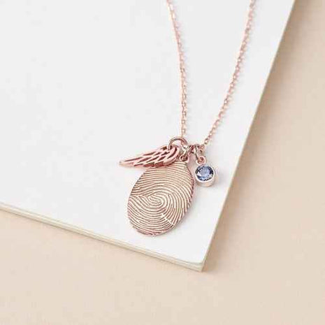 Collana con Impronta Digitale e Pietra Natale | Gioiello Personalizzato - OrizonShop