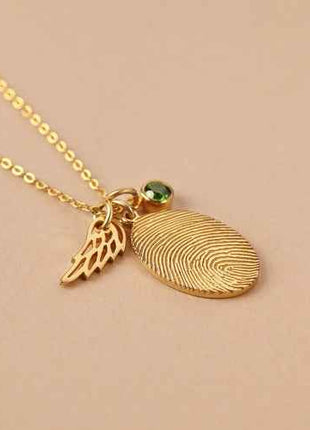 Collana con Impronta Digitale e Pietra Natale | Gioiello Personalizzato - OrizonShop