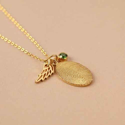 Fingerprint Necklace, Fingerprint Jewelry With Birthstone