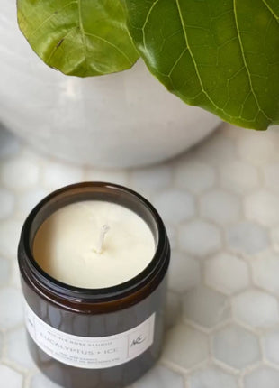 Candela Profumata Eucalyptus Ice Cera Soia - Candela Artigianale Rinfrescante - OrizonShop