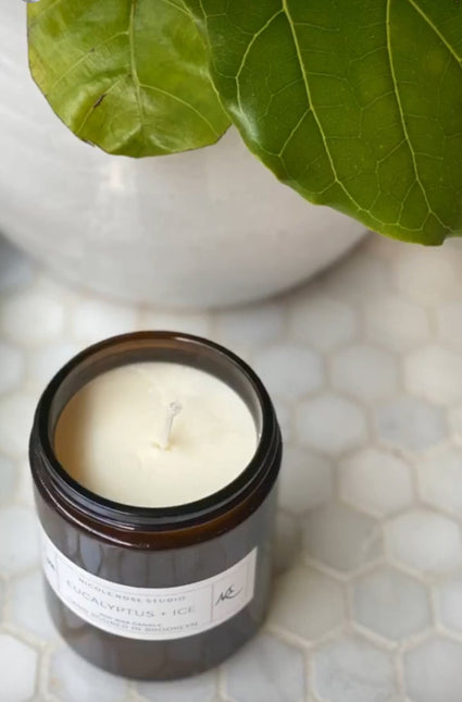 Candela Profumata Eucalyptus Ice Cera Soia - Candela Artigianale Rinfrescante - OrizonShop