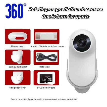 Anti-shake mini camera 1080P HD head-mounted magnetic thumb camcorder Outdoor DV sports video recorder Bike helmet camera