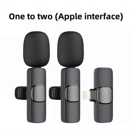 Wireless collar microphone one drag two mini microphone recording radio noise reduction outdoor mobile live broadcast