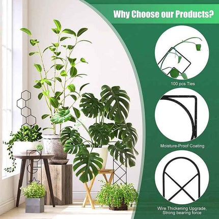 Supporto Stelo Rampicante con Griglia per Vasi - Decorazione Giardino