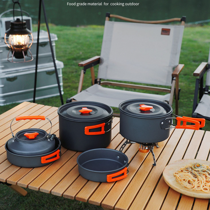 Pot grill Camping picnic equipment Portable pot set set wilderness picnic stove