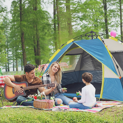 Automatic quick opening tent outdoor thick rain camping tent free of camping tents on foot