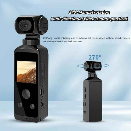 Pocket 4K Ultra HD Action Camera 270° Rotatable Vlog Wifi Mini action Camera Waterproof case helmet Travel bike driver Recorder