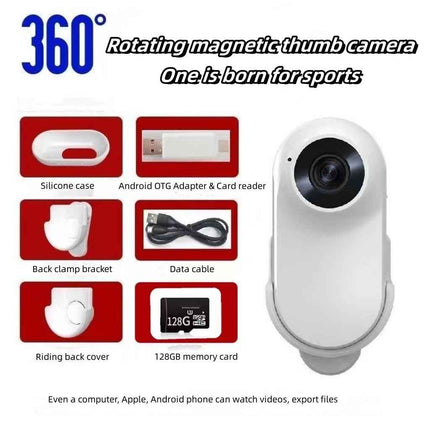 Anti-shake mini camera 1080P HD head-mounted magnetic thumb camcorder Outdoor DV sports video recorder Bike helmet camera