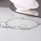 Within eight letters / Couple Bracelet Men / 925 Silver
